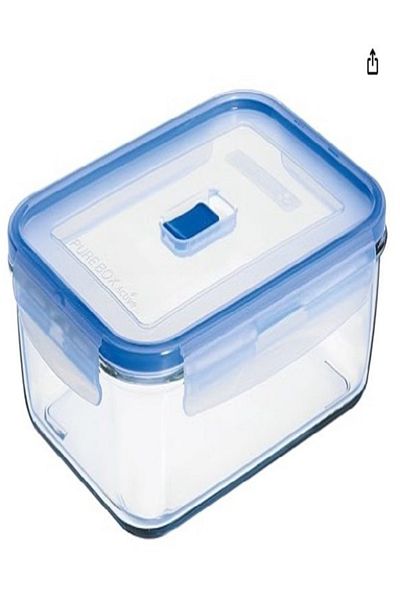 rexa Arc International Luminarc 8.3-Cup Rectangle Pure Box Container with Lid, 9.2 by 6.7 by 2.8-Inch