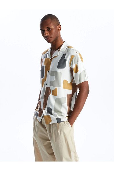 LC Waikiki Ανδρικό πουκάμισο LCW Vision White Regular Fit με κοντό μανίκι