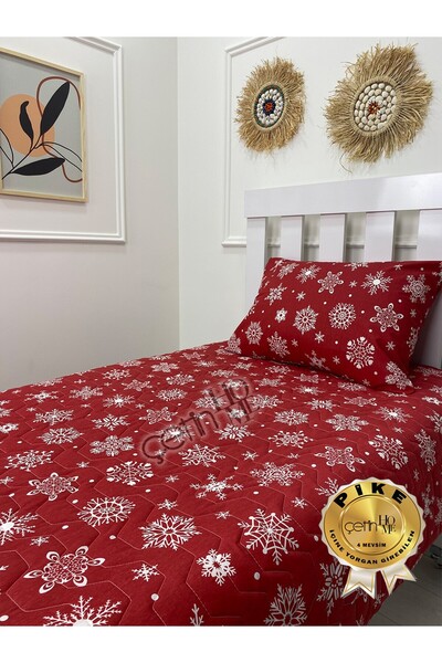 Çetinhome Çetinhome Single Quilted Pique Set 4 Seasons Snow