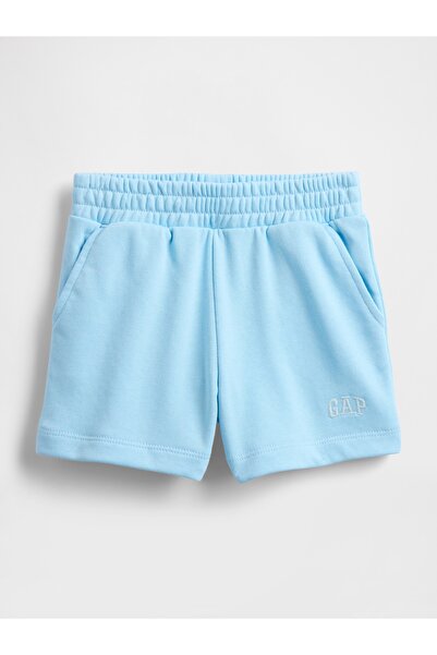 GAP Kız Bebek Mavi Gap Logo Fransız Havlu Kumaşı Pull-On Şort