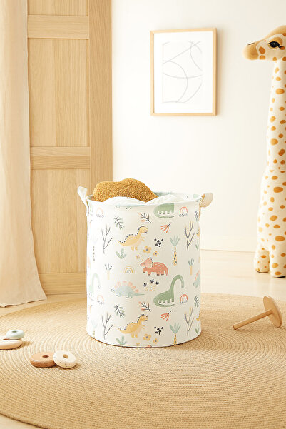 Homewave Katlanabilir Dinozor Çocuk Odası Kirli Çamaşır Sepeti Oyuncak Sepeti 33x40