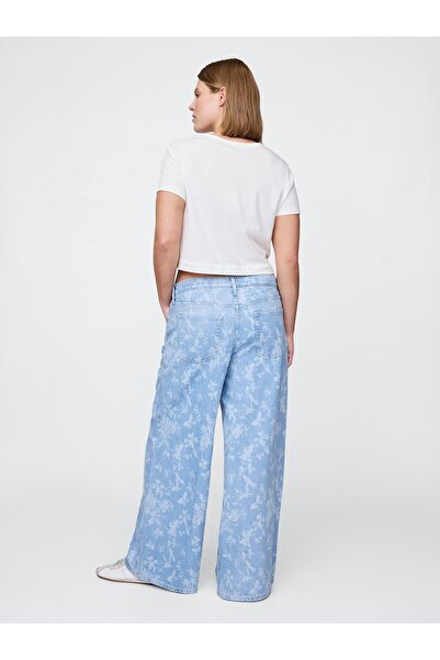 GAP Kadın Açık Mavi Mid Rise UltraSoft Baggy Jean Pantolon