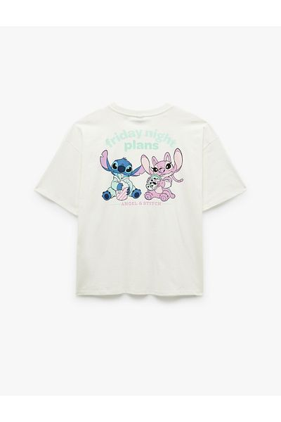 Koton Stitch Licensed Short Sleeve Crew Neck Oversize Back Printed T-Shirt