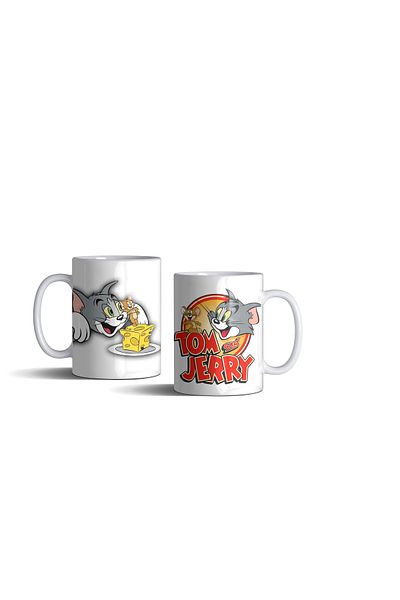 MECKSA Ceramic mug with “Tom and Jerry” design printed in white 11 oz