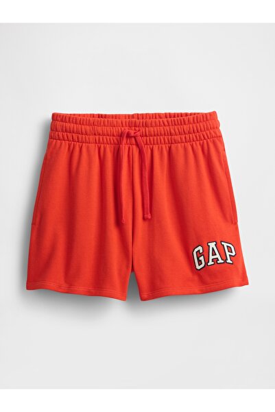 GAP Kadın Kırmızı Gap Logo Fransız Havlu Kumaş Şort