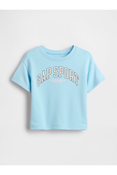GAP Erkek Bebek Mavi Logo Fransız Havlu Kumaş T-Shirt