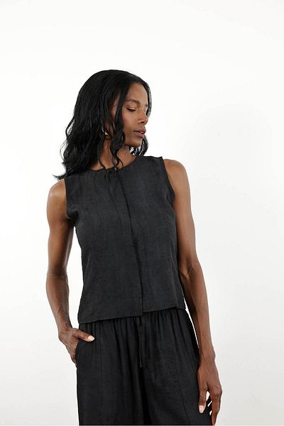 5in1Canpolat Black Patched Vest Trousers Set