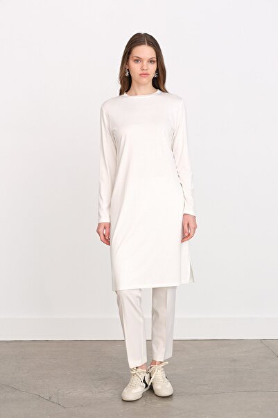 Nihan Basic Penye Tunik Ekru