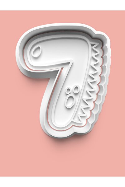 AKTASTORE قالب بسكويت على شكل ديناصور رقم 7 وقالب عجينة السكر - سبعة أرقام