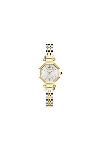 catera Women's Steel Watch in Silver and Gold with Golden Frame