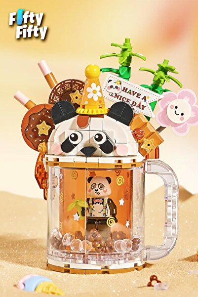 Vagonlife Loz Creative Series Panda Figured Cup Model 297 Piece Toy Building Set Fflz-4206