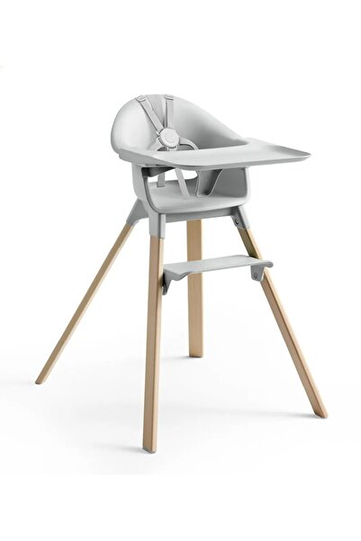 Stokke Clikk Mama Sandalyesi, 3 Kademeli Ayar, 5 Nokta Emniyet Kemeri, Tepsi ve Ayak Desteği Dahil