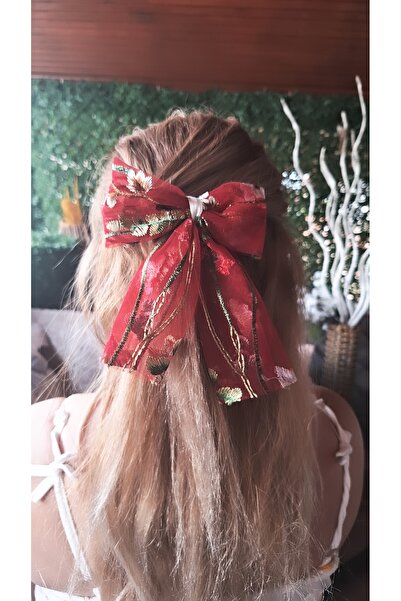 Serenity Women's Ribbon Figure Red Tulle Latch Buckle