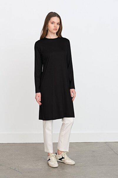 Nihan Basic Penye Tunik Siyah
