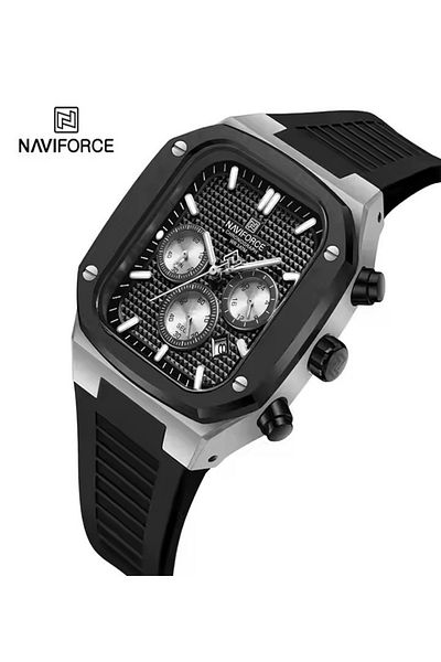 Naviforce Watch Oem Rugged Quartz Watches with Small Three Dial Luminous Display square case Original