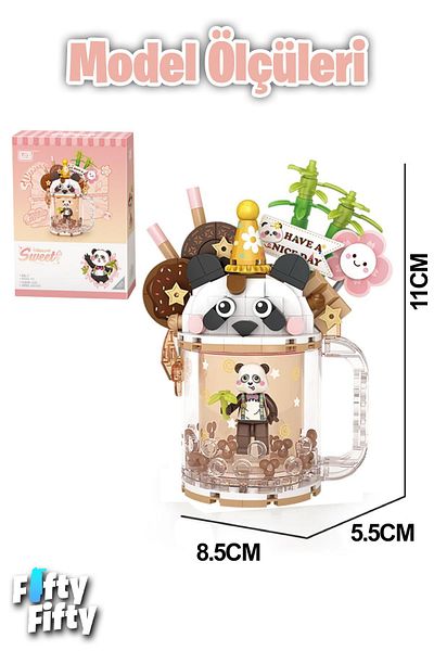 Vagonlife Loz Creative Series Panda Figured Cup Model 297 Piece Toy Building Set Fflz-4206