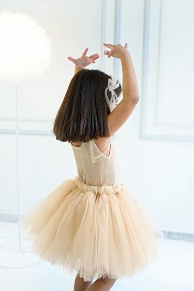 DUCA KIDS Glittery Strap Snap Girls Bodysuit and Fluffy Tutu Skirt Set