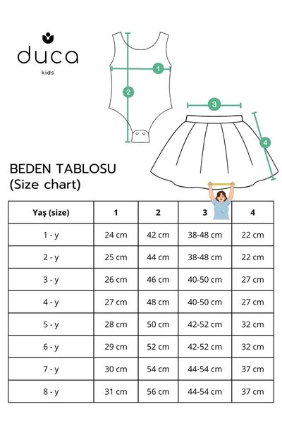 DUCA KIDS Parıltılı Askılı Çıtçıtlı Kız Body ve Kabarık Tütü Etek Takımı