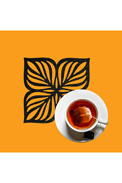 Grand Fine Art Felt Coasters Set of 4 Round Black 10 cm