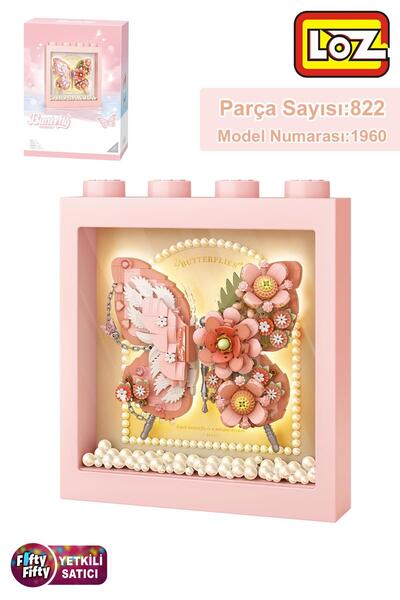 Vagonlife Loz Ledli Pembe Dekoratif ve Koleksiyonluk Kelebek Tablo 822 Parça ...