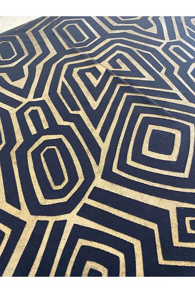 METERİAL Black Geometric Patterned Burnt Fabric – 140 cm Width |   Modern Transparent Design