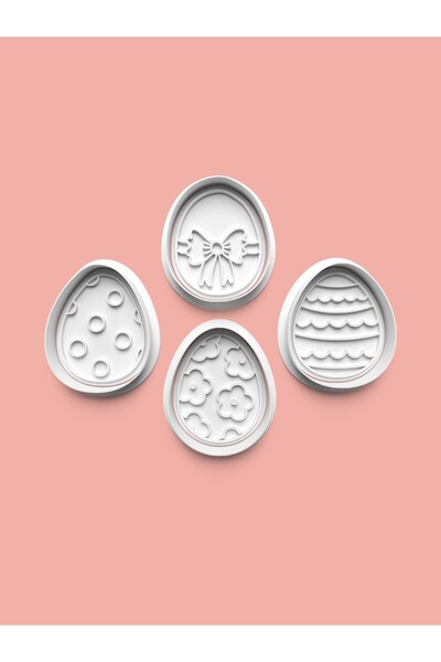 AKTASTORE قالب بسكويت البيض وقالب عجينة السكر مجموعة من 4 قطع 0805-set