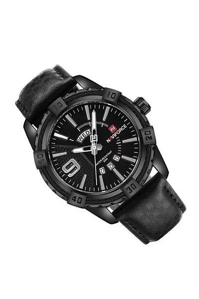 Naviforce Men's Leather Strap Analog Wrist Watch