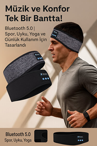 MBK Bluetooth’lu Uyku Bandı Kulaklık Kablosuz Müzikli Göz Bandı Meditasyon, Seyahat, Uyku İçin