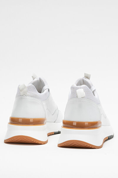 MARCOMEN Men's Thick Sole Lace-Up Sneaker Real Leather Mc 21323 White