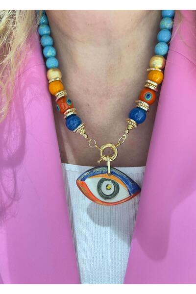 Defne Silver Mikanos Tasarm Eye Necklace