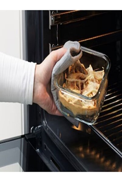 IKEA Food container with lid, square glass/plastic, 600 ml