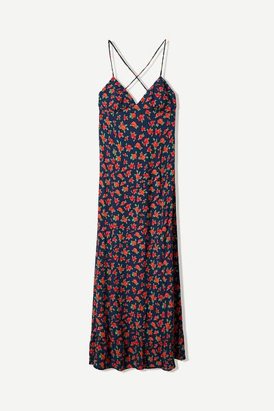 Bershka Printed strappy midi dress