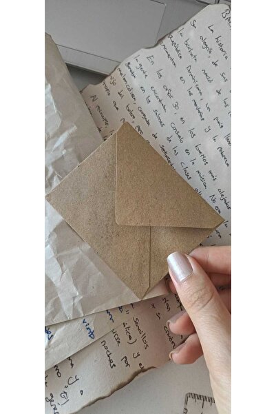 hobidaşım 25'li Mini Kraft Zarf - 8,5x7 cm Kartvizit, Not ve Hediye Zarfı