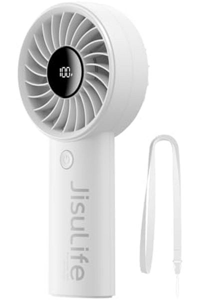 JISULIFE Handheld Mini Fan, 5000mAh Upgraded Portable Fan with Powerful Wind, USB Rechargeable Mini