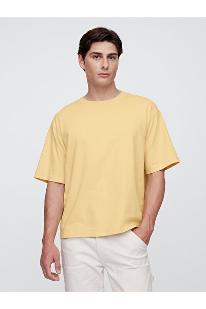 GAP Erkek Sarı VintageSoft Boxy T-Shirt