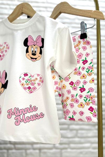 Monila Girls' Cotton Printed Tshirt and Leggings Bottom Top Set