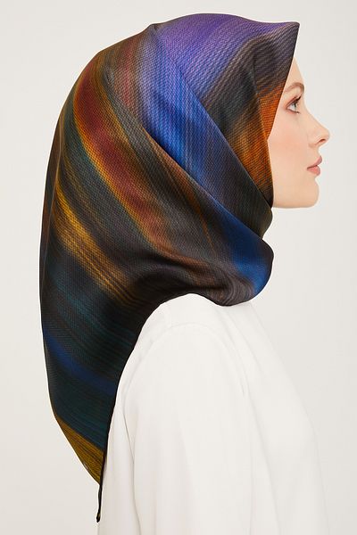Armine Σειρά Nostalgia Sura Silk Scarf 9017DS-32 Γεωμετρικό σχέδιο ΠΡΑΣΙΝΟ-ΠΟΛΥΧΡΩΜΙΚΟ