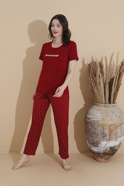 Lukitus Milan Fabric Short Sleeve Women's Pajamas Set