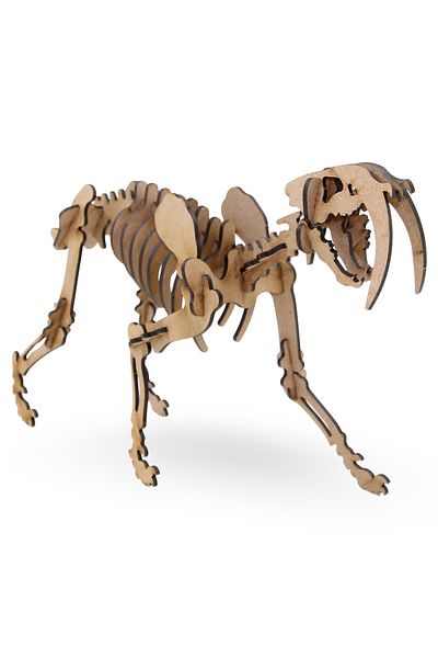 ALGWOOD 30 Pieces Sabertooth Wooden Skeleton Model - Wooden Sabertooth Figure - 3D Puzzle