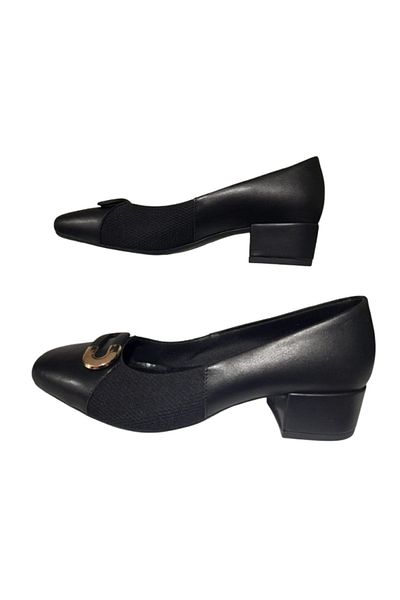lapia La Pia Women's Low Heeled Comb Part Stretch and Elastic Black Comfortable and Full Fit