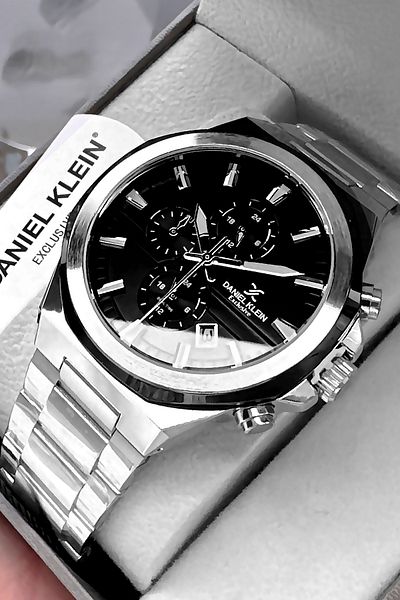Daniel Klein Exclusive Men's Wrist Watch 3 Atm Waterproof Silver Color Steel Cord Gift Bracelet Dke2130C3