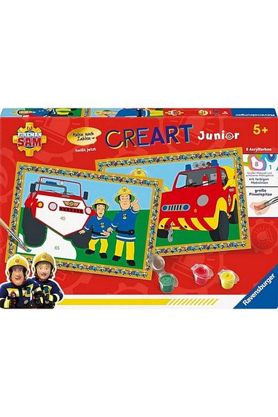 RAVENSBURGER Paint by numbers little firefighter, 22x32cm, Ravensburger