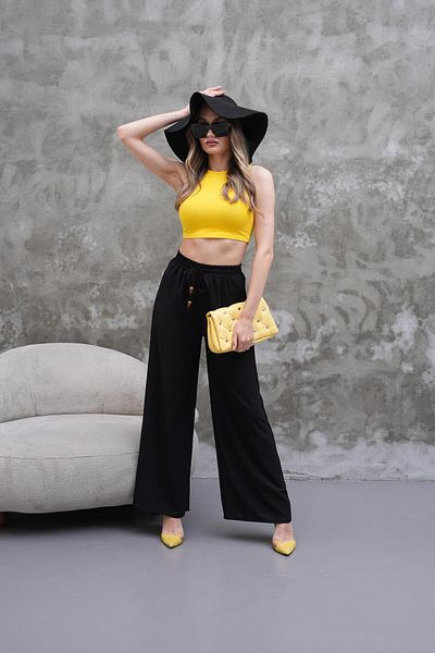 Elaxi Aerobin Fabric Loose Cut Casual Trousers
