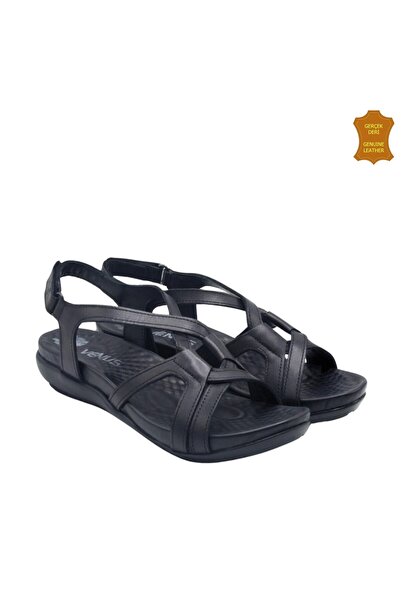 venüs ayakkabı Venus 206Y Γνήσιο Δερμάτινο Ανατομικά Γυναικεία Σανδάλια BLACK Ç