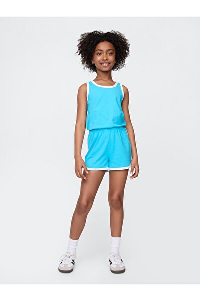 GAP Kız Çocuk Mavi Askılı Cutout Tulum