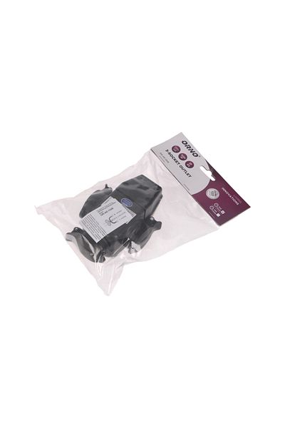 Orno Outdoor socket ORNO OR-AE-1346 (GS), triple, IP44, 16A, Schuko, caps, black