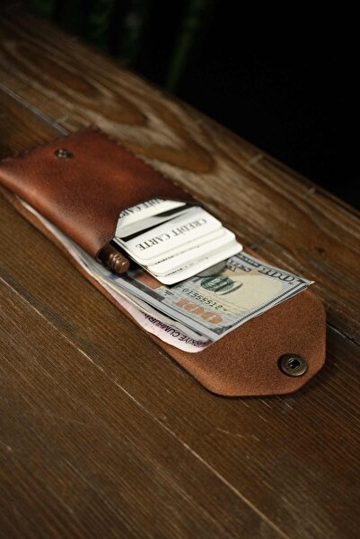 eonaks San Francisco - πορτοφόλι ασανσέρ με κουμπωτό κλείσιμο από γνήσιο δέρμα