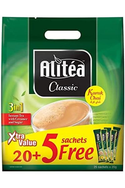 ALICAFE ALITEA Classic Instant Karak Tea Xv Pouch 20G 20 + 5 Free Sticks, Green