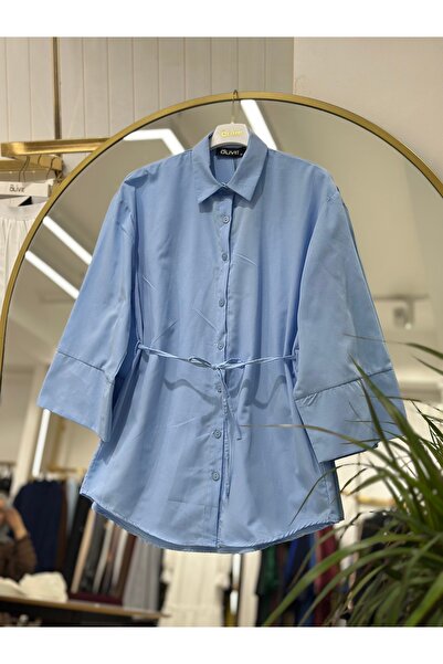 She Olive Τονίκ με κουμπιά στο μπροστινό μέρος και λεπτομέρεια με κορδόνια