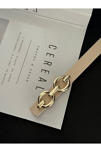 TABA BUTİK حزام رفيع بإبزيم ذهبي